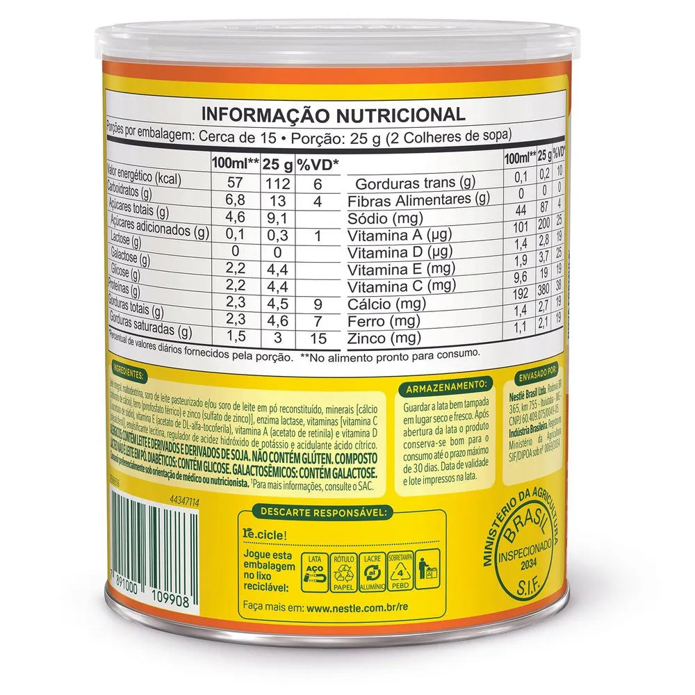 Ninho Composto Lácteo Zero Lactose Lata 380g
