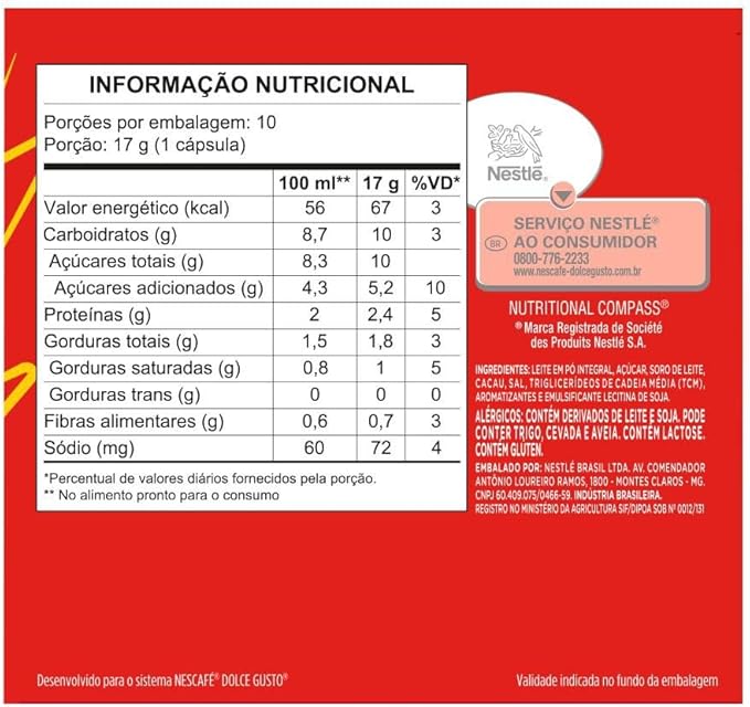 Nescafe Dolce Gusto, Nescau, 10 Cápsulas