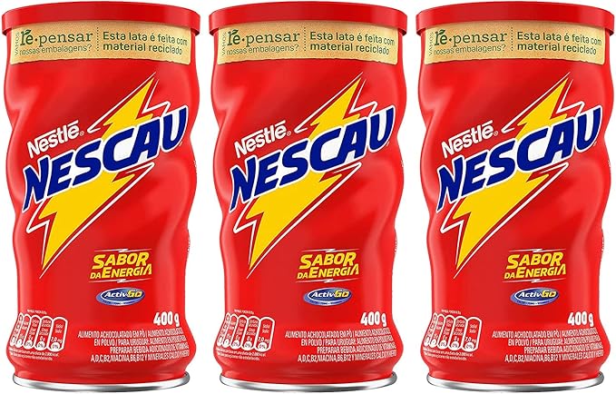 Kit Achocolatado em Pó Nescau 2.0 400g Pote 3un