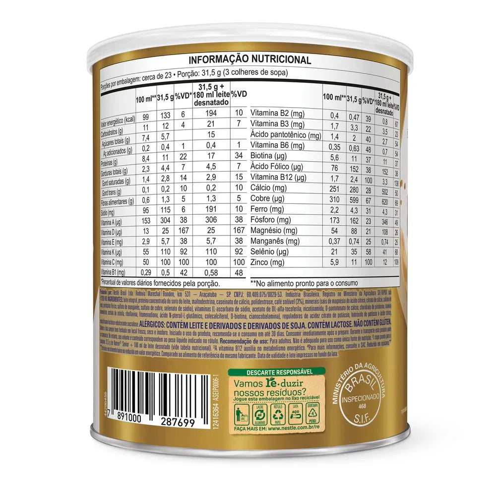 Nutren Senior Complemento Alimentar Café com Leite 740g