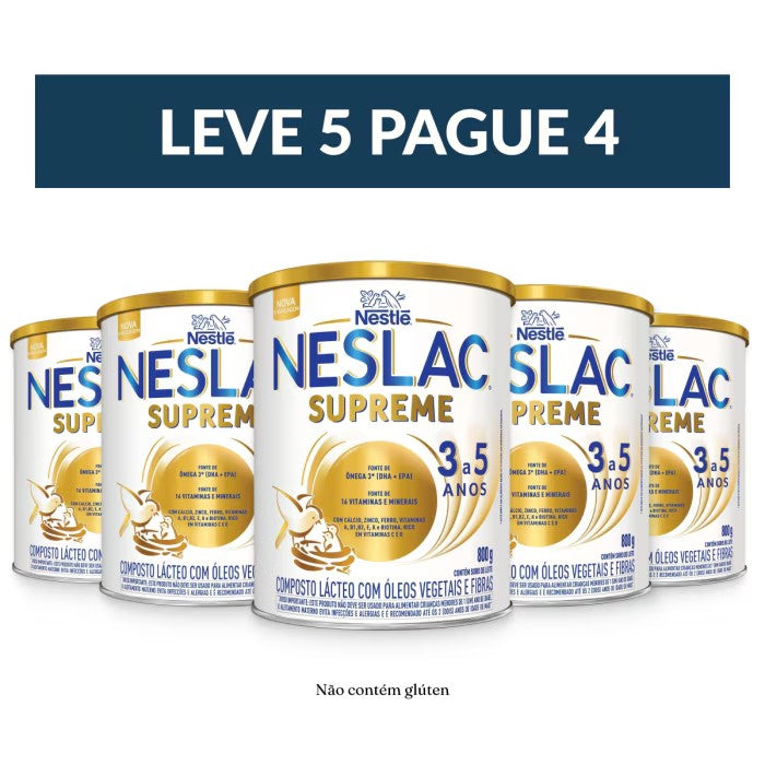 Leve 5 Pague 4 - Neslac Supreme 800g - 3 a 5 anos
