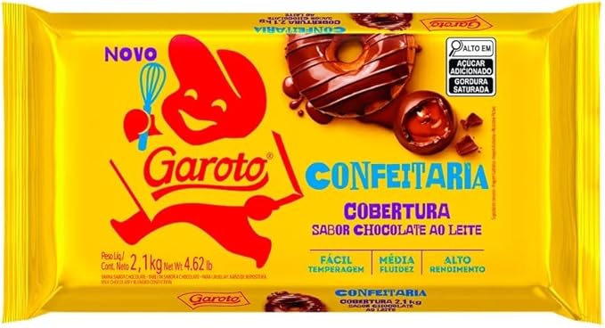 Cobertura sabor chocolate ao leite Garoto® Confeitaria 2,1kg