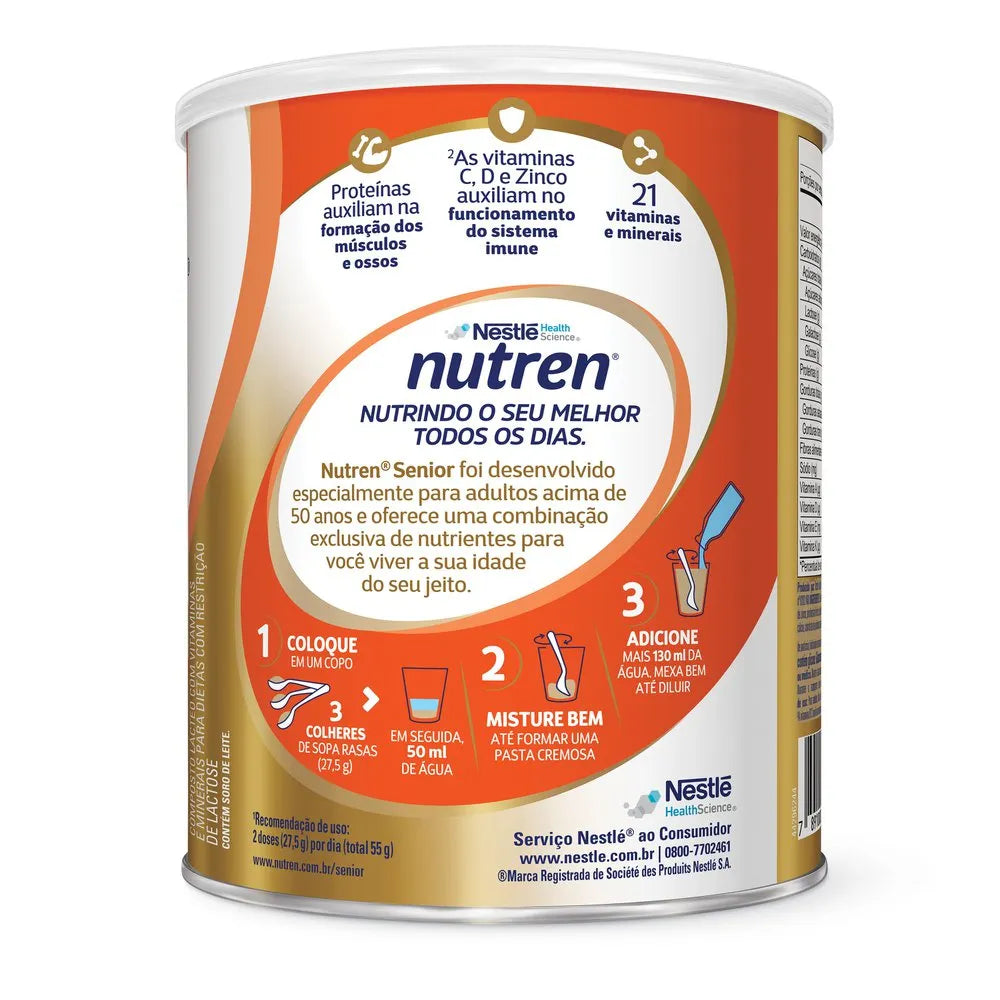 Nutren Senior Complemento Alimentar Sem Sabor Zero Lactose 740g