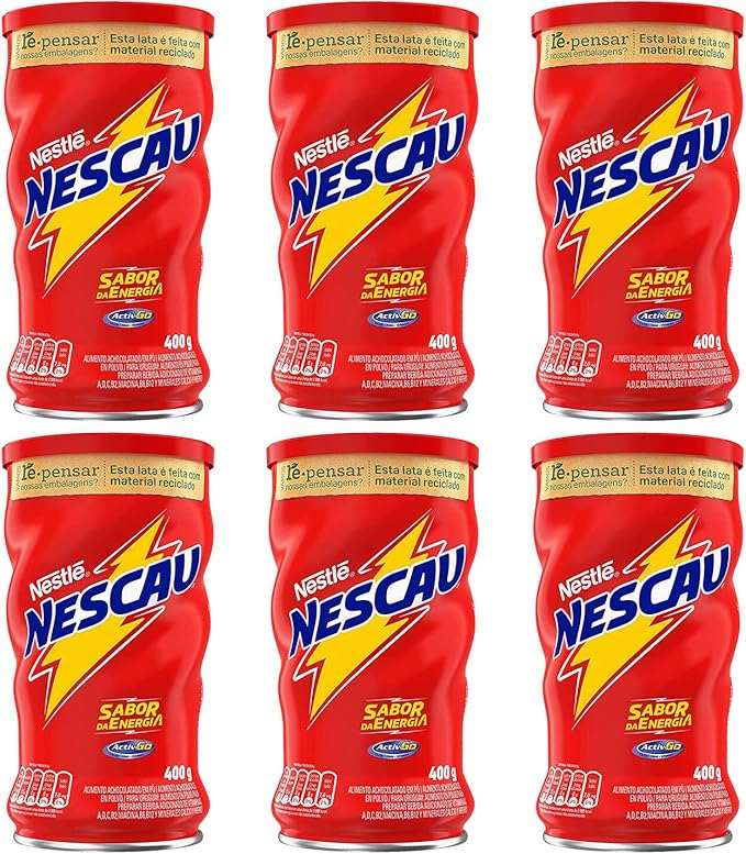 Kit Achocolatado em Pó Nescau 2.0 400g Pote 6un