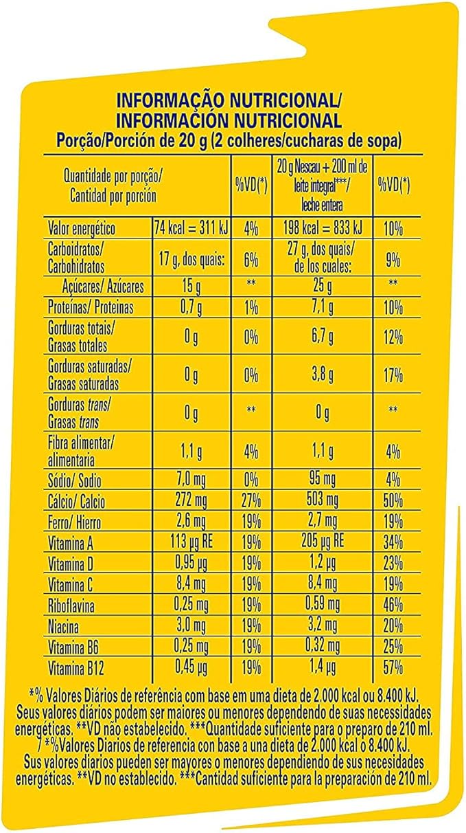 Kit Achocolatado em Pó Nescau 2.0 400g Pote 3un