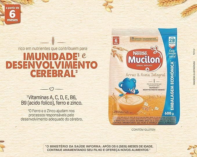 Mucilon Arroz e Aveia 600g