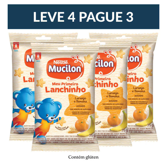 Leve 4 Pague 3 - Snack Mucilon Laranja e Banana 35g